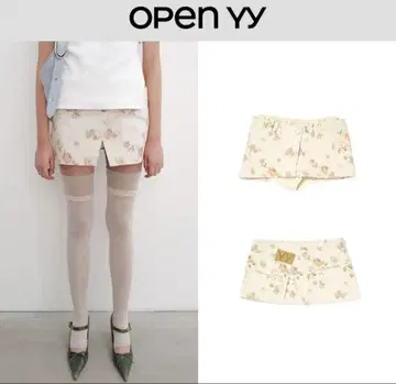 OPEN YY 플로럴 레이어드 미니 스커트