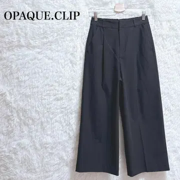 오페크 클립 와이드 팬츠 센터 프레스 허리 밴딩 S 블랙