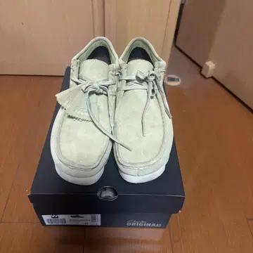 Clarks Wallabee 모카신 41 베이지 고어텍스