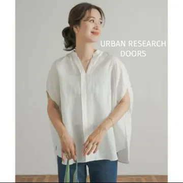 URBAN RESEARCH DOORS 개더 슬리브 스키퍼 블라우스