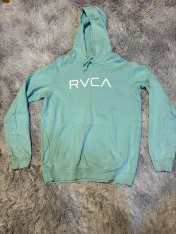 RVCA 스카이블루 후드 부착 후드티
