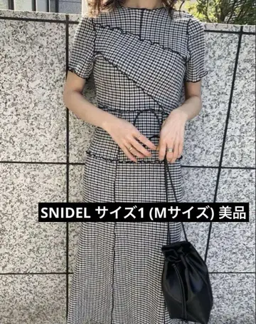 snidel 깅엄 멜로 원피스 GRY 사이즈 1