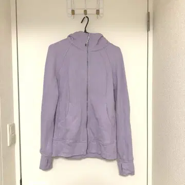 Lululemon scuba 연보라색 풀 집업 후드 부착 자켓