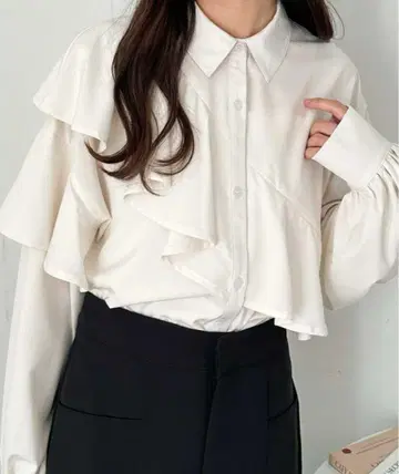 GeeRA 아지메 디자인 프릴 셔츠