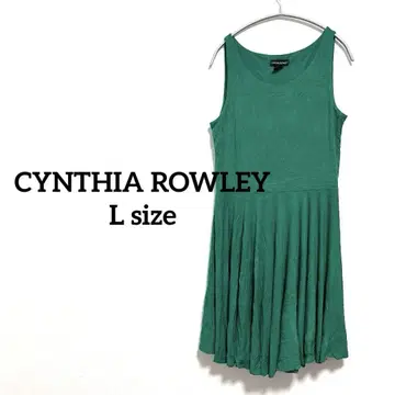 CYNTHIA ROWLEY 플리츠 원피스 L 그린 빅 사이즈