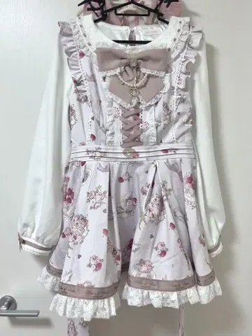 lizlisa Salon de Fraise 패턴 셋업 핑크