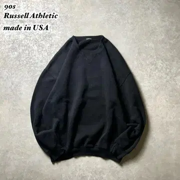 90s USA제 Russellathletic 무지 블랭크 맨투맨 V 블랙