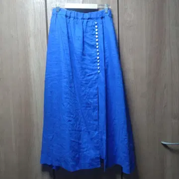 08Mab 08맵 다중 버튼 린넨 롱 스커트