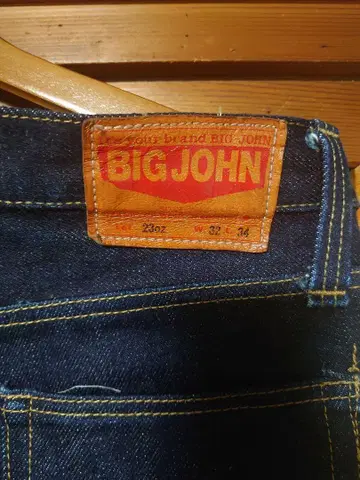 BIG JOHN 데님 청바지 32x34 23oz 슬림 테이퍼트