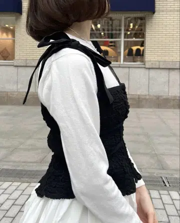 Bibiy 루시 리본 뷔스티에 블랙