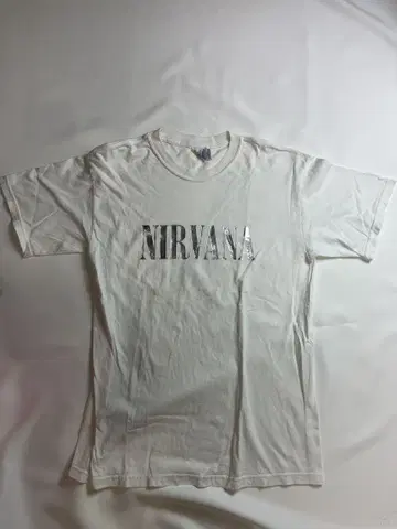 NIRVANA 화이트 티셔츠 실버 프린트
