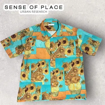 SENSE OF PLACE 고흐 해바라기 알로하 셔츠