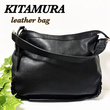 KITAMURA 키타무라 가죽 핸드백 블랙 새상품급