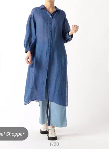 콤사 플라티나 Gabardine K.T 린넨 롱 셔츠