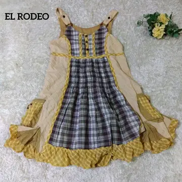 새상품급 EL RODEO 엘로데오 원피스 티어드 패치워크 올 패턴