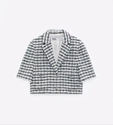 ZARA 자라 텍스처 크롭 블레이저