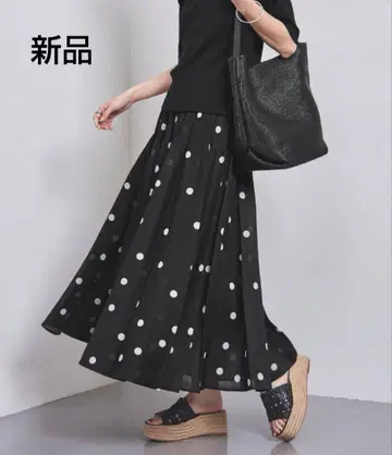 새상품 24AW 오간자 프린트 플리츠 스커트