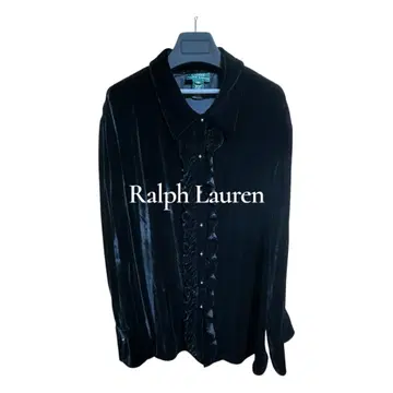 Lauren Ralph Lauren 블랙 벨벳 프릴 셔츠