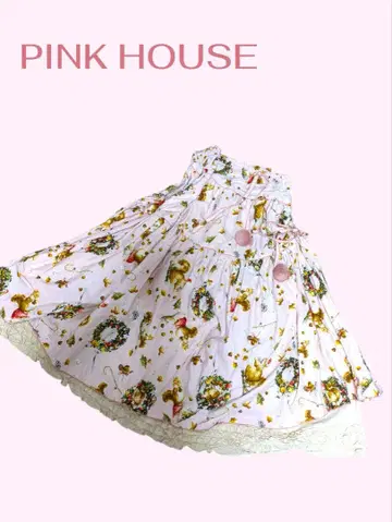 PINKHOUSE 핑크하우스 윈터 포레스트 트리트 프린트 스커트