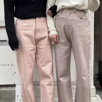 millebonheur 하트 포켓 스트레이트 데님(핑크)