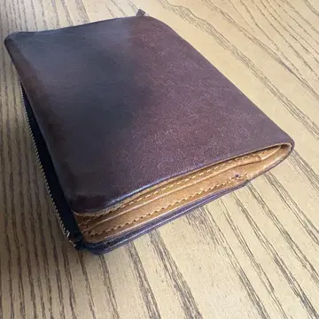 NELD 가죽 접이식 지갑 브라운