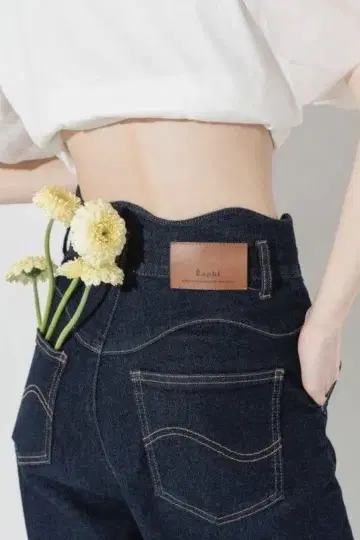 eaphi 웨이브 디자인 하이 웨이스트 데님