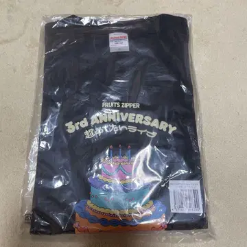FRUITS ZIPPER 3주년 라이브 티셔츠 흑먹색 L 사이즈