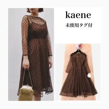 택 포함 새상품 kaene 카엔 도트 무늬 튤 원피스 드레스 38