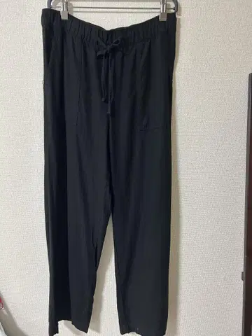 GAP 워시웰 린넨 와이드 팬츠 블랙 컬러