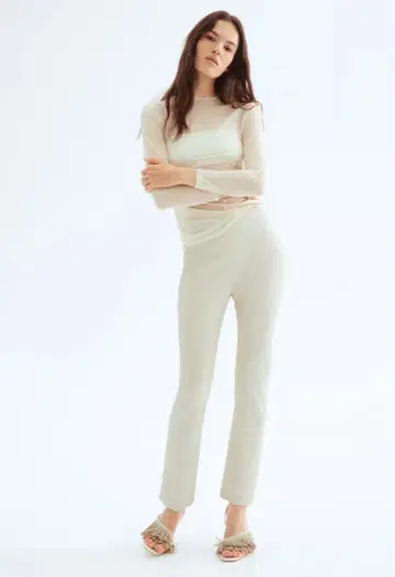 H&M 리얼 가죽 슬림 핏 팬츠 34 새상품