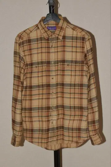 Ralph Lauren Purple Label 체크 플란넬 셔츠 S