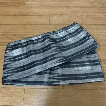 유카타 오비 여성용 헤이코 오비 블랙과 실버