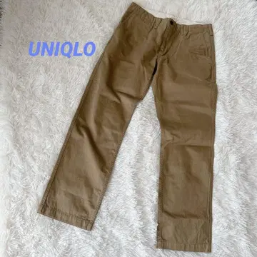 유니클로 베이지 코튼 스트레이트 치노 팬츠 허리 79 캐주얼