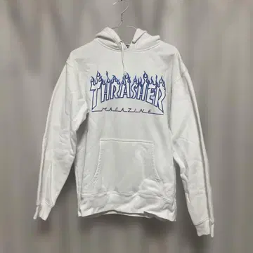 트레셔 프레임 로고 후드티 L 화이트