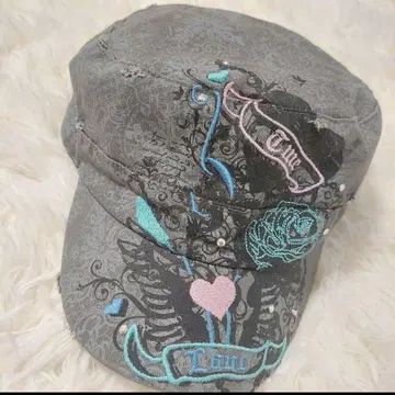 y2k punk 헤이세이 갸루 페어리 그런지 캡 자수 데미지 가공