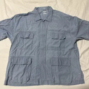 ARMY TWILL 반팔 워크 셔츠 라이트 블루