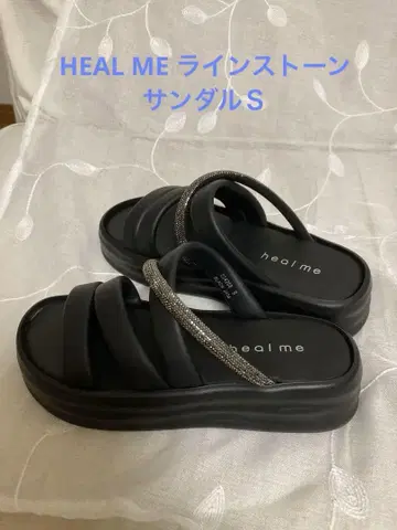 HEAL ME 큐빅 통굽 뮬 샌들 S (22~22.5cm) 블랙