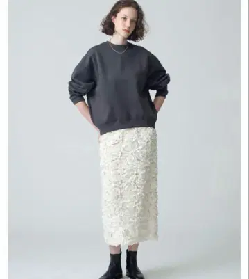 Ronherman Flower Motif Long Skirt 화이트