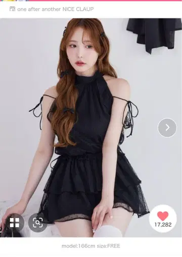 NICE CLAUP 아메스리 백 리본 미니 원피스 도트