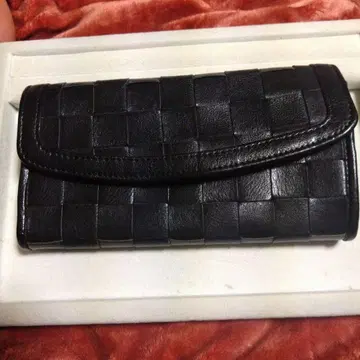 블랙 뜨개질 디자인 가죽 지갑