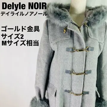 Delyle NOIR 그레이 더플 코트 M 골드 금장 장식 7-30