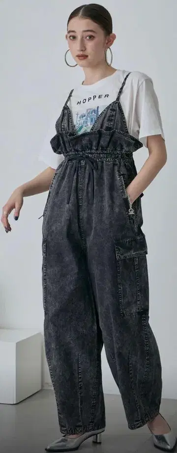 다크 그레이 데님 살로펫 프리 사이즈
