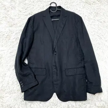 빅 사이즈 XL 무인양품 린넨 100% 테일러드 자켓 세탁 가능 네이비
