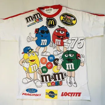 엠&엠즈 m&m's L 정도 프린트 티셔츠 화이트