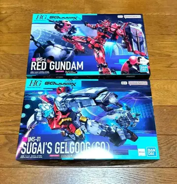 HG 빨간색 건담 + HG 겔구그 스가이 기