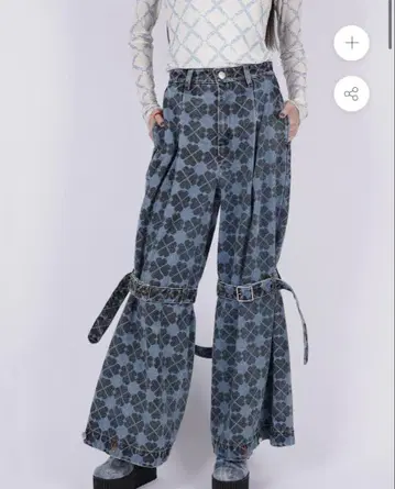 파메오 포즈 PIXEL CLOVER DENIM BAGGY TROUSERS