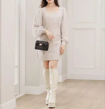 LIPSERVICE 미니 원피스 트위드