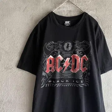 AC/DC 밴드 티셔츠 밴 티 로고 프린트 S 블랙