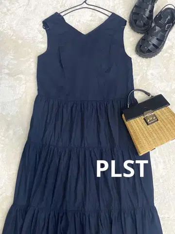PLST 롱 티어드 원피스 뒷모습도 귀여운 백 리본 세탁 가능