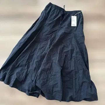 새상품 무인양품 MUJI 오가닉 코튼 맥시 스커트 L 블랙